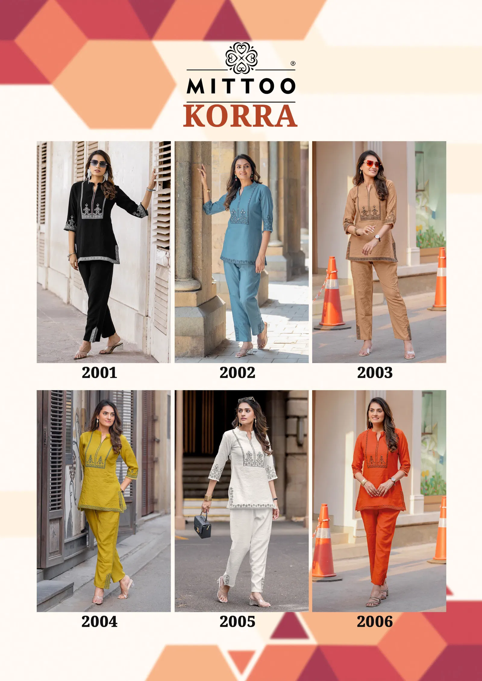 Korra By Mittoo Viscose Slub Print With Handwork Co Ord Set Wholesale Online